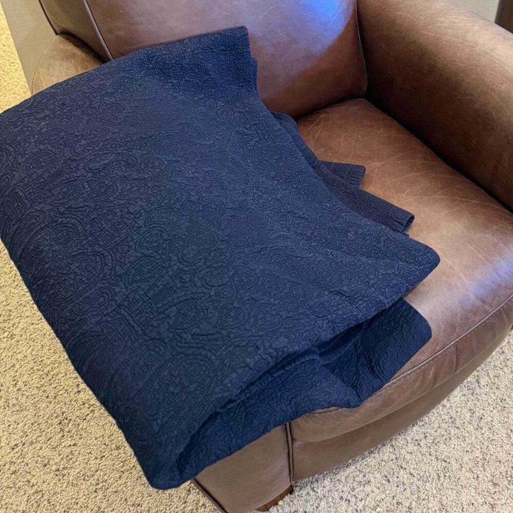 Ralph Lauren Cotton Quilt Full / Queen Deep Navy No Rips Stains or Tears